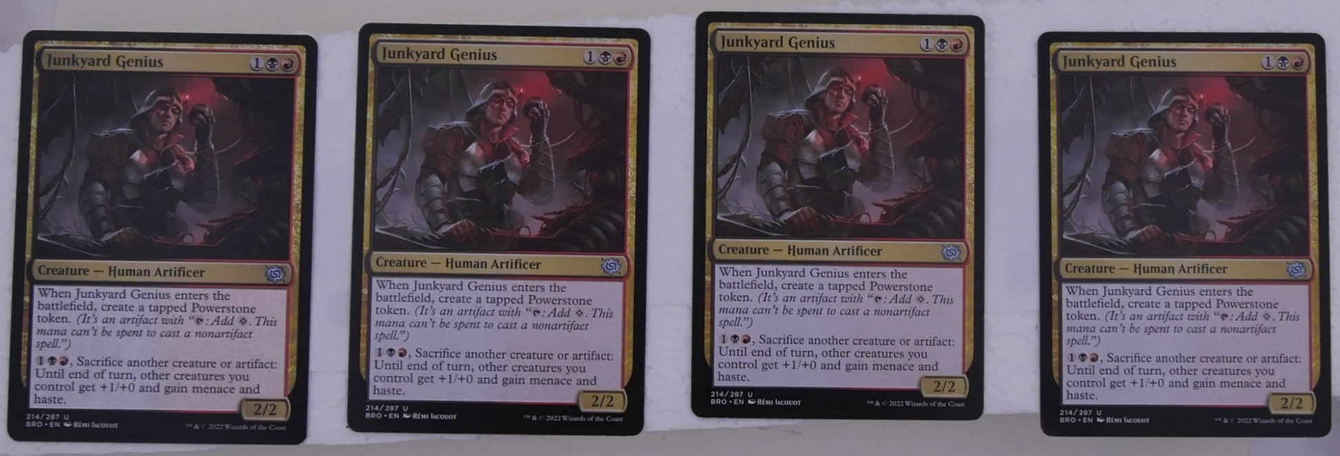 Junkyard Genius x4 regular finish from The Brothers' War BRO 214 MTG card lot by DM Vault Co