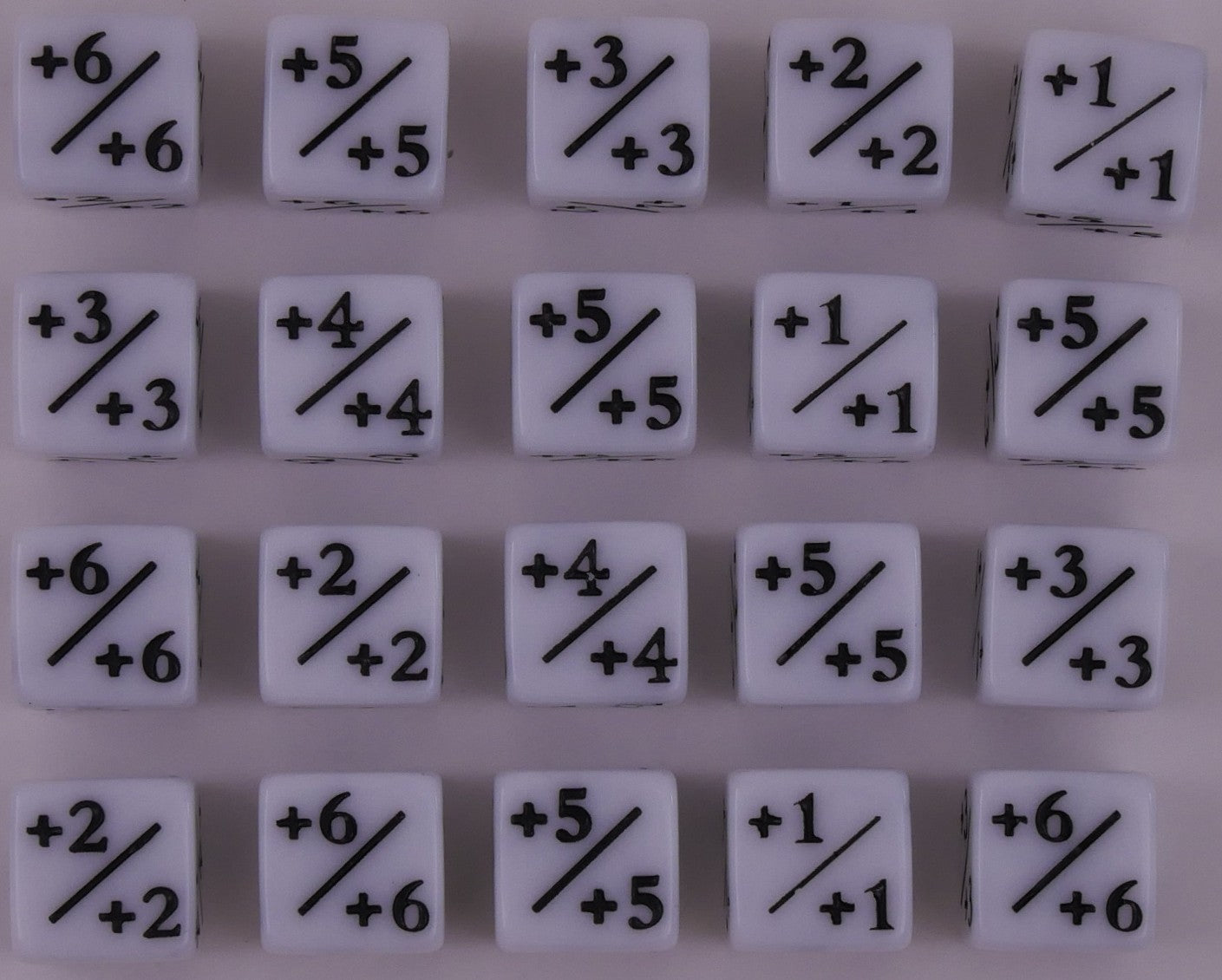 white plus counter dice set MTG 20 piece D6 tokens
