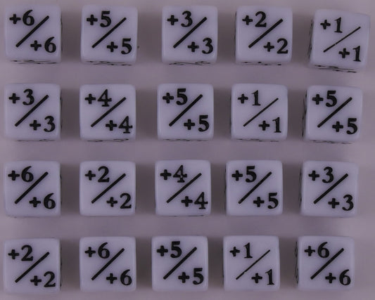 white plus counter dice set MTG 20 piece D6 tokens