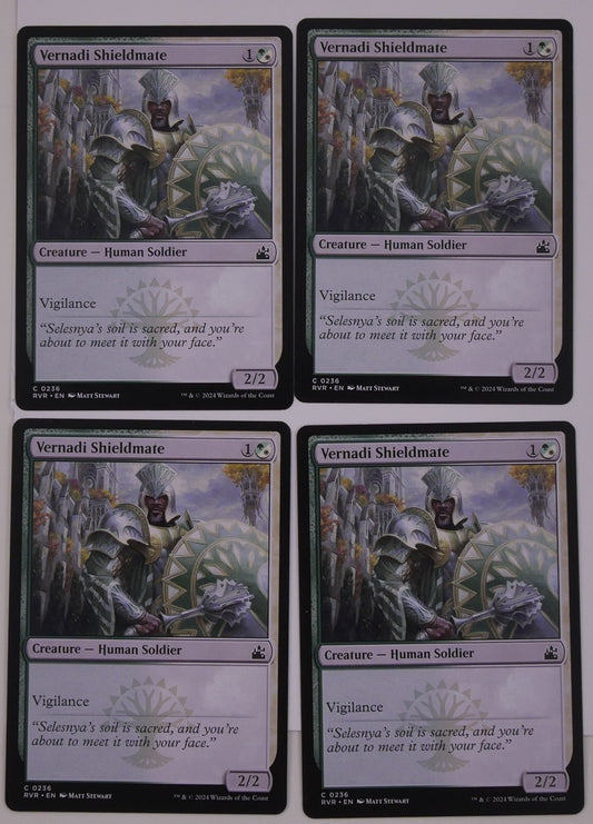 Vernadi Shieldmate x4 regular finish from Ravnica Remastered RVR 0236 MTG card lot by DM Vault Co