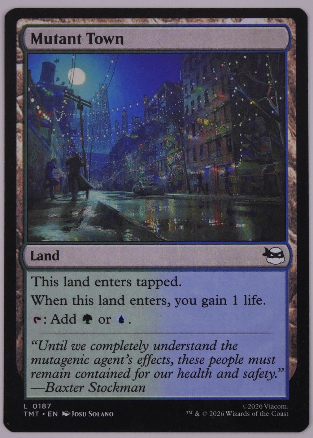 Mutant Town regular finish from TMNT MTG TMT 0187 dual land with life gain by DM Vault Co