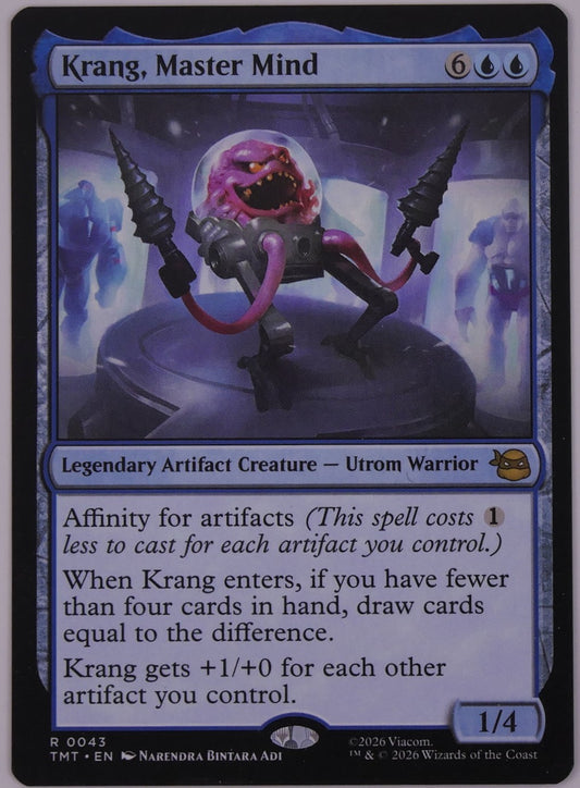 Krang Master Mind regular finish from TMNT MTG TMT 0043 legendary artifact creature by DM Vault Co