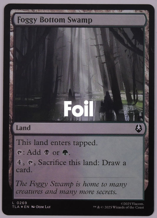 Foggy Bottom Swamp foil from TLA 0269 MTG dual land card with draw ability by DM Vault Co