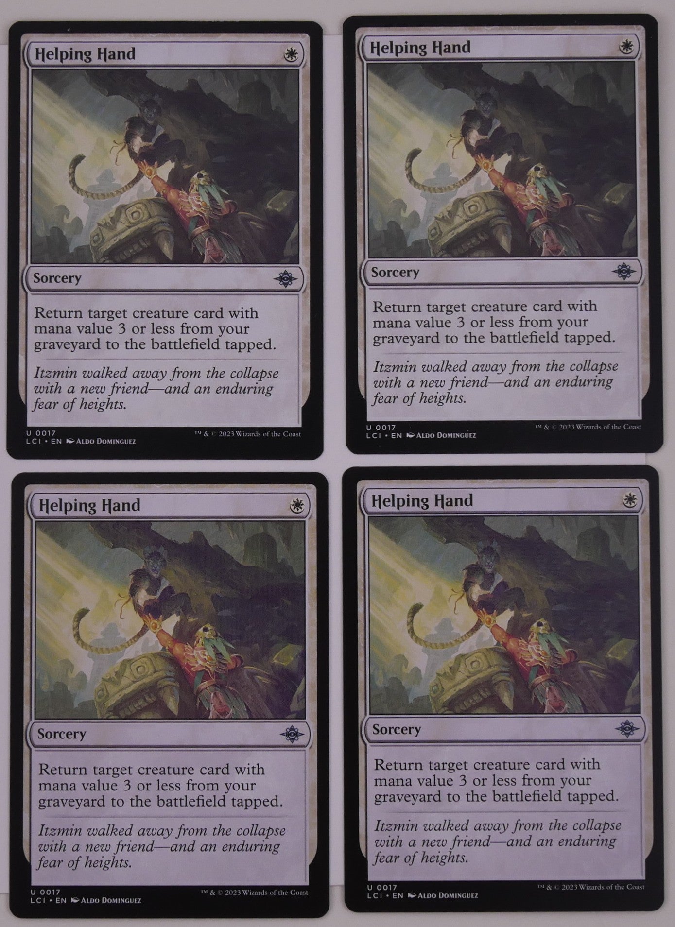 Helping Hand x4 regular finish from Lost Caverns of Ixalan LCI 0017 MTG card lot by DM Vault Co