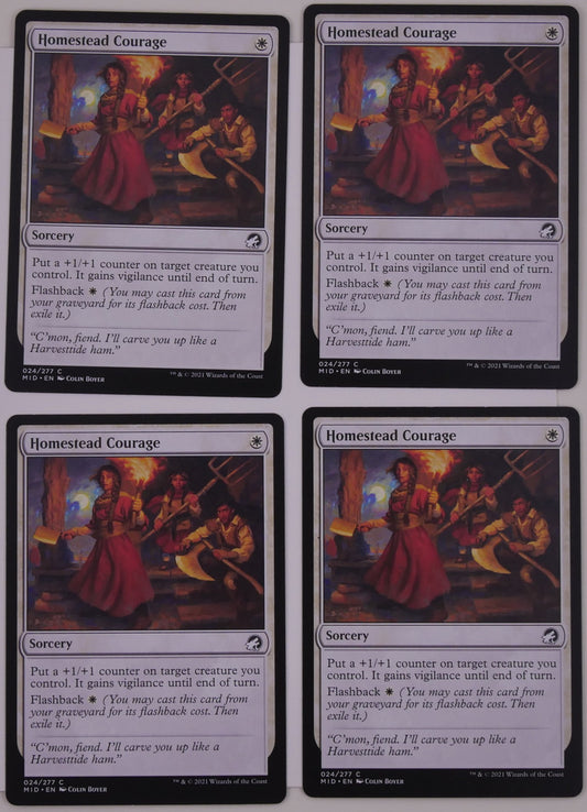 Homestead Courage x4 regular finish from Innistrad Midnight Hunt MID 024 MTG card lot by DM Vault Co