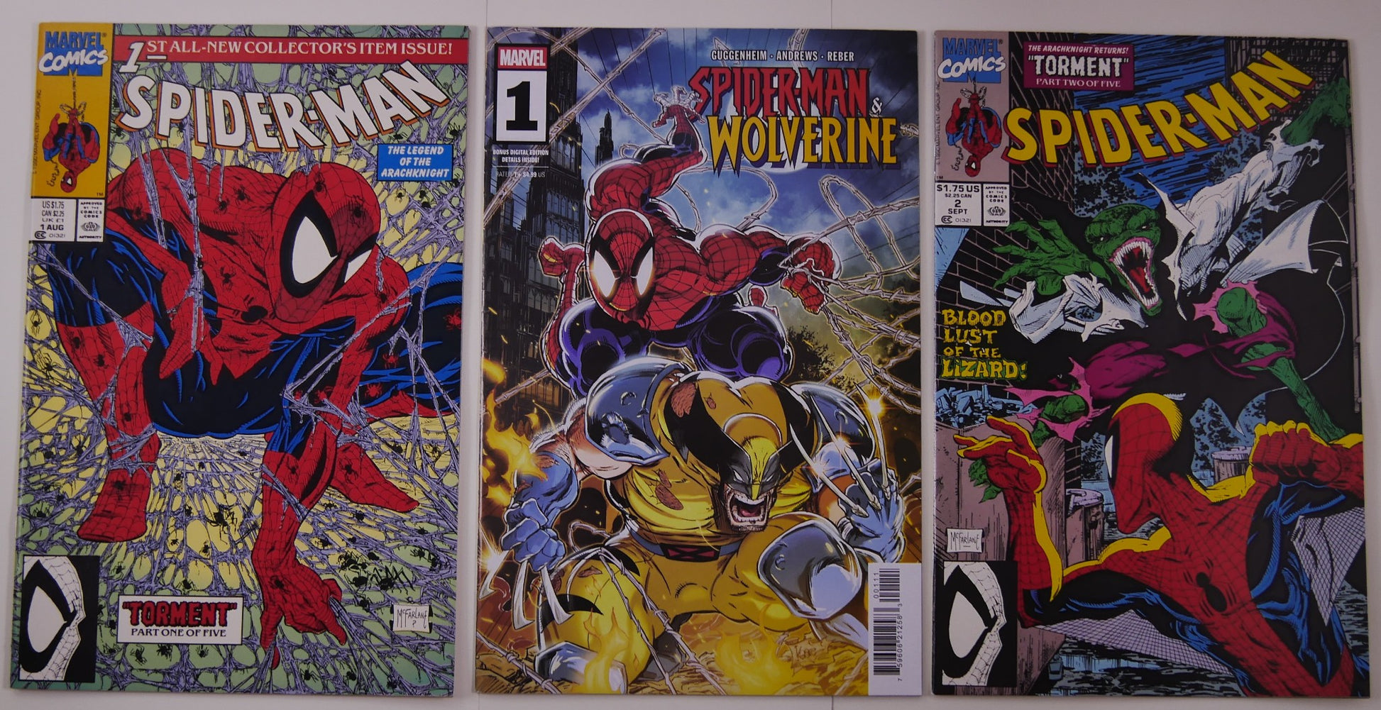 Spider-Man Torment #1 and #2 with Spider-Man and Wolverine #1 comic bundle