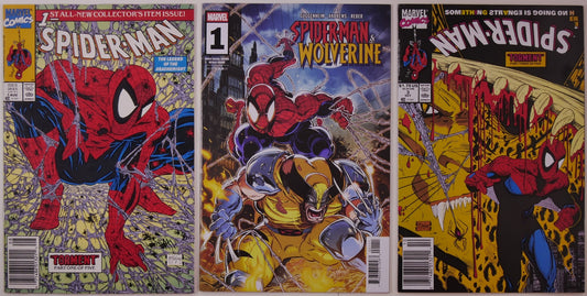Spider-Man Torment #1 and #3 with Spider-Man and Wolverine #1 comic bundle