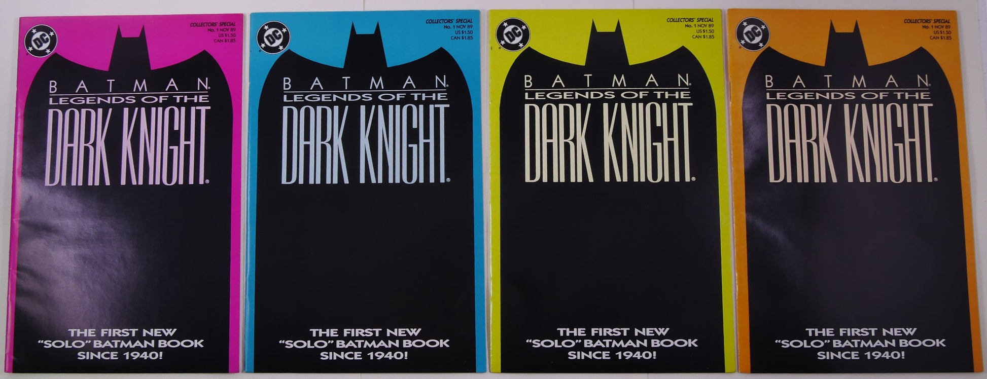 Batman Legends of the Dark Knight #1 4 book variant color set DC comics