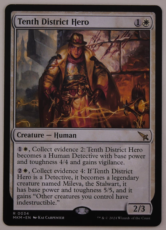Tenth District Hero MTG MKM 0034 Human Detective indestructible ability
