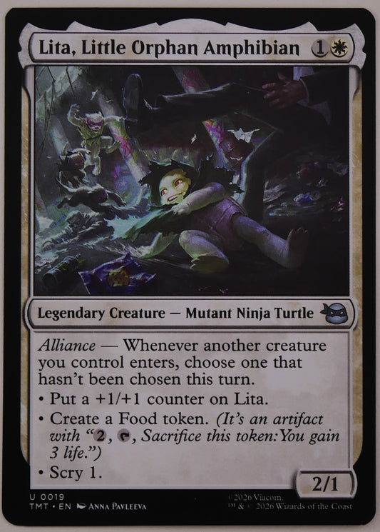 Lita Little Orphan Amphibian MTG TMT 0019 Food token counters scry