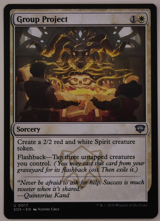 Group Project MTG SOS 0017 sorcery token Spirit flashback ability