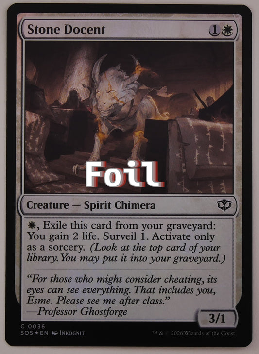 Stone Docent Foil MTG SOS 0036 Spirit Chimera surveil ability
