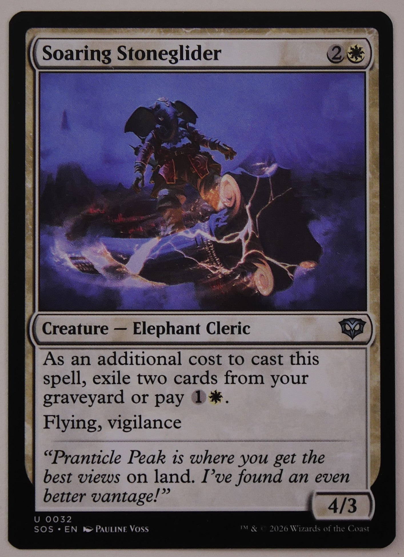 Soaring Stoneglider MTG card SOS 0032 flying vigilance creature