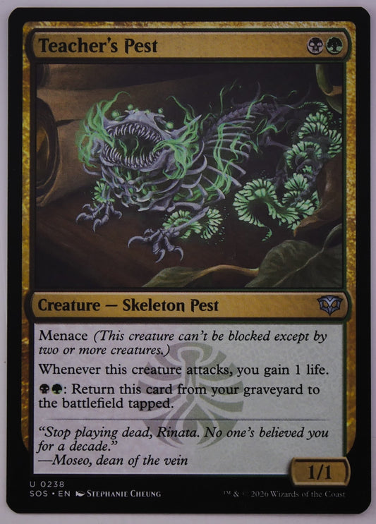 Teacher's Pest SOS 238 regular finish MTG Skeleton Pest card