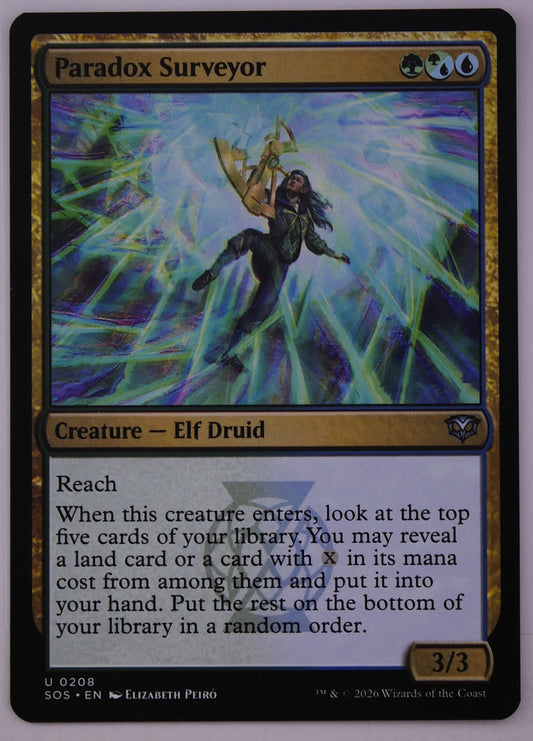 Paradox Surveyor SOS 208 regular finish MTG Elf Druid card