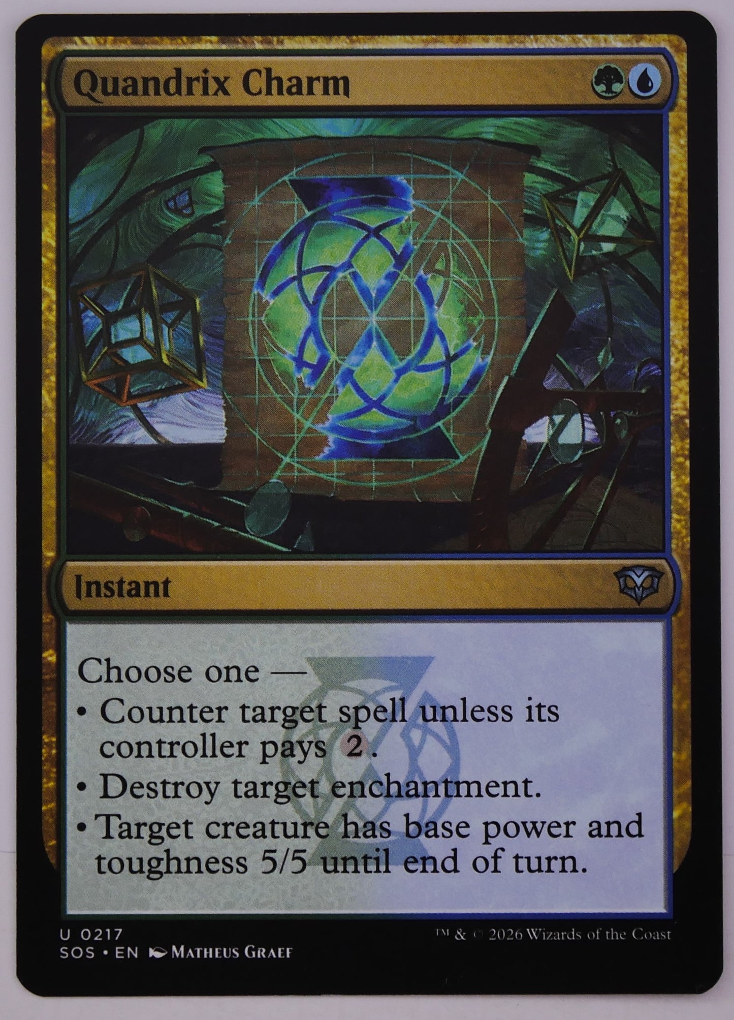 Quandrix Charm SOS 217 regular finish MTG instant card