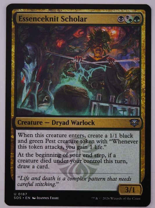 Essenceknit Scholar SOS 187 regular finish MTG Dryad Warlock card