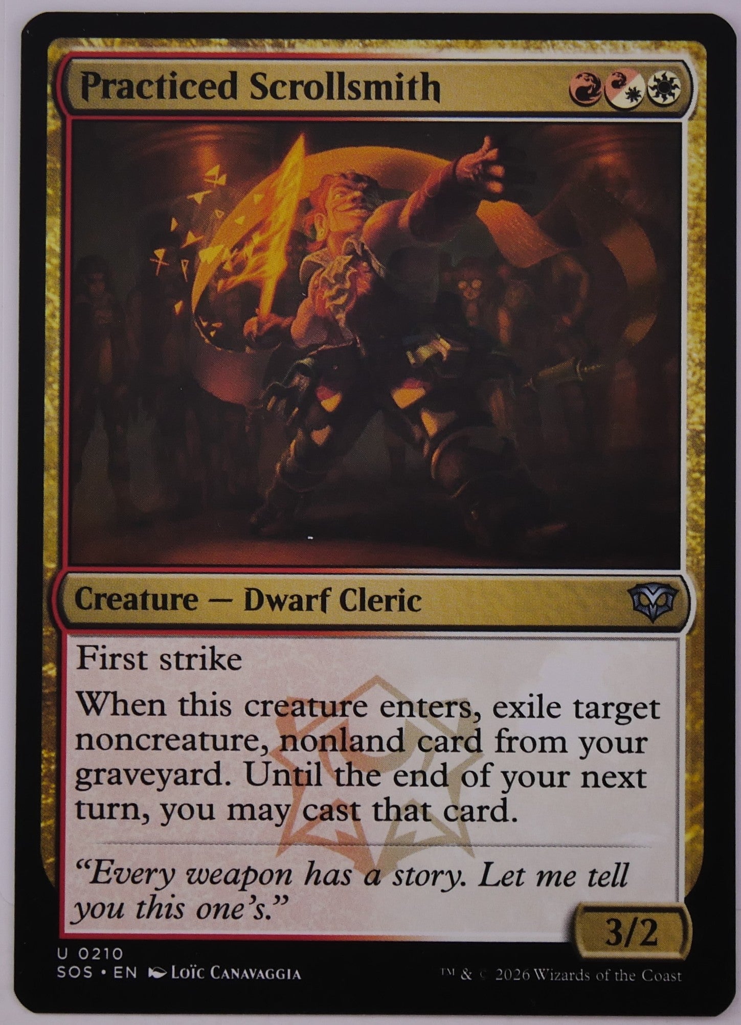 Practiced Scrollsmith regular finish MTG SOS 210 graveyard spell recursion card from DM Vault Co