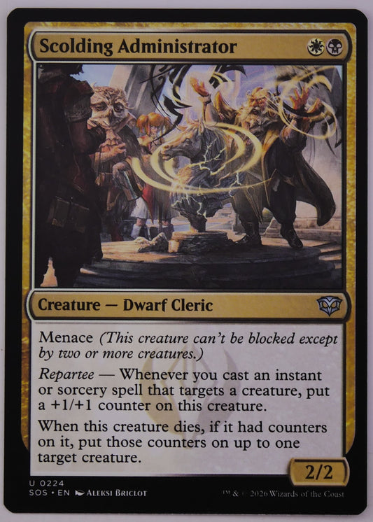 Scolding Administrator regular finish MTG SOS 224 Dwarf Cleric card from DM Vault Co
