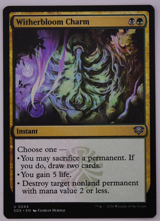 Witherbloom Charm SOS 244 MTG Golgari instant card from DM Vault Co