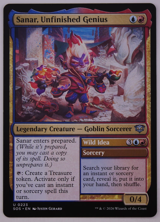 Sanar Unfinished Genius SOS 223 MTG legendary Goblin Sorcerer card from DM Vault Co