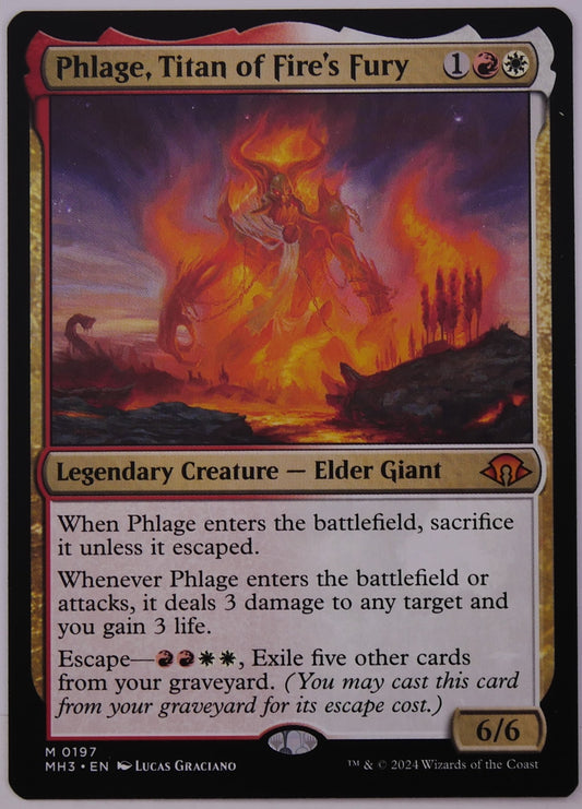 Phlage Titan of Fire's Fury MH3 197 MTG escape Elder Giant card by DM Vault Co