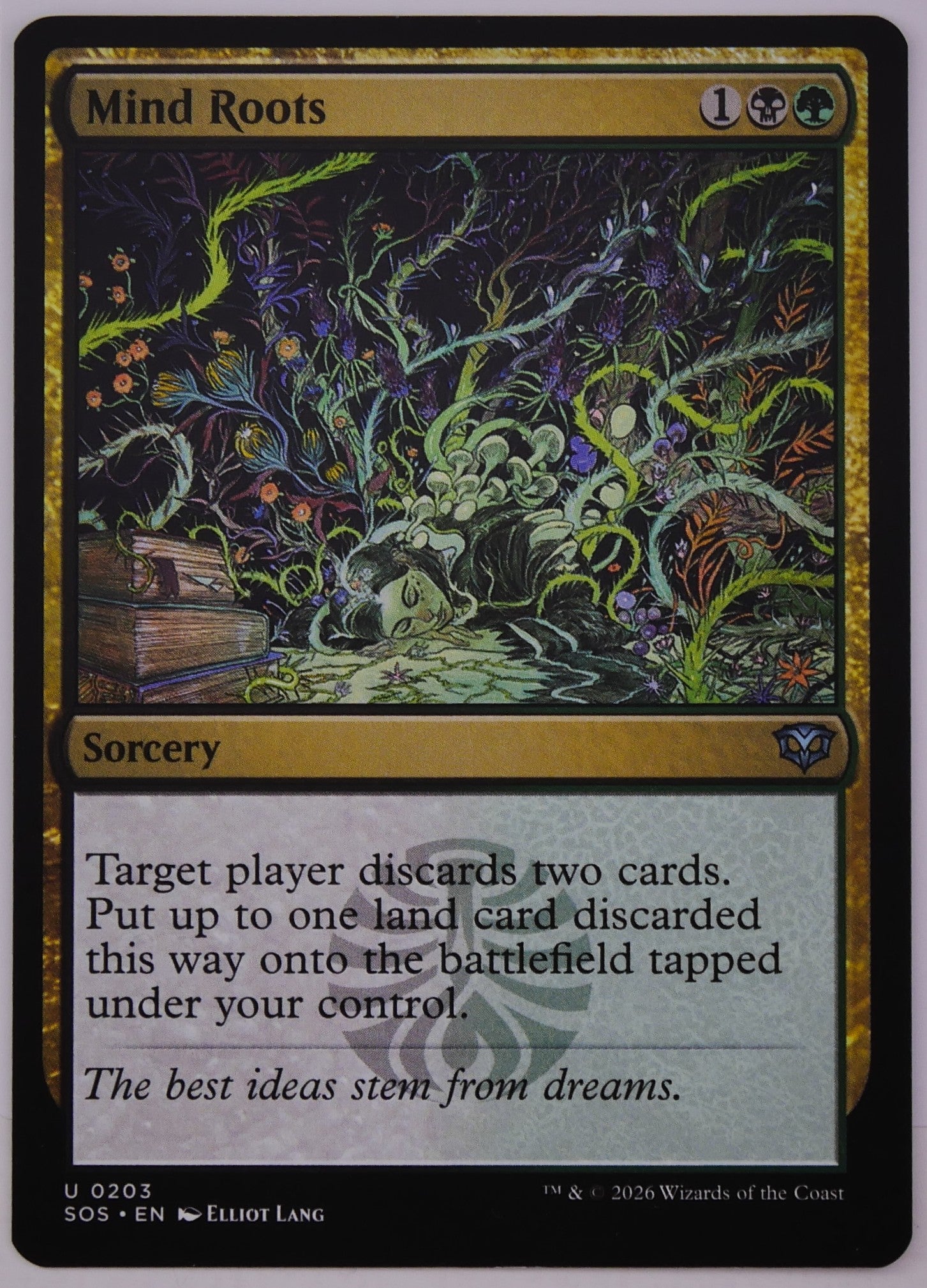 Mind Roots SOS 203 MTG discard sorcery card by DM Vault Co