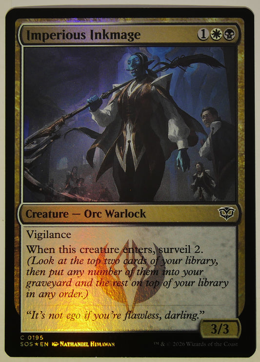 Imperious Inkmage Foil SOS 0195 MTG Orc Warlock creature card from Strixhaven School of Sorcery at DM Vault Co