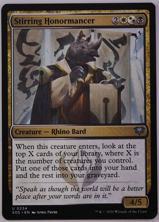 Stirring Honormancer MTG SOS 0234 card selection graveyard creature