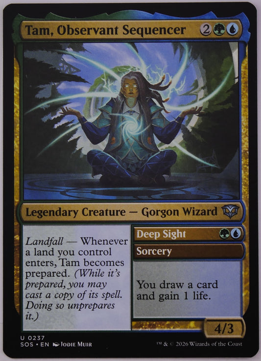 Tam Observant Sequencer MTG SOS 0237 landfall prepare legendary card