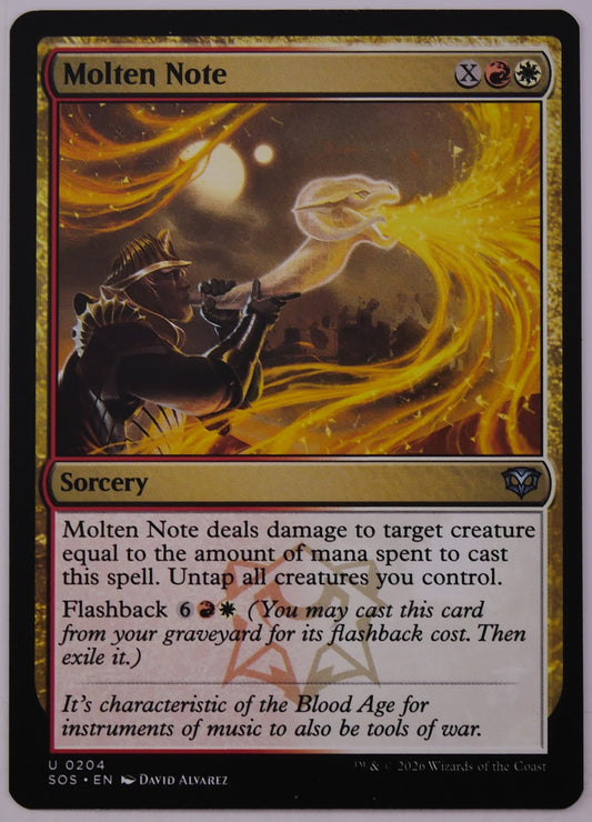Molten Note MTG SOS 0204 X damage flashback sorcery untap effect