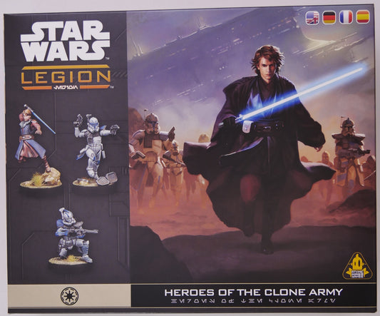 Star Wars Legion Heroes of the Clone Army expansion box by Atomic Mass Games at DM Vault Co