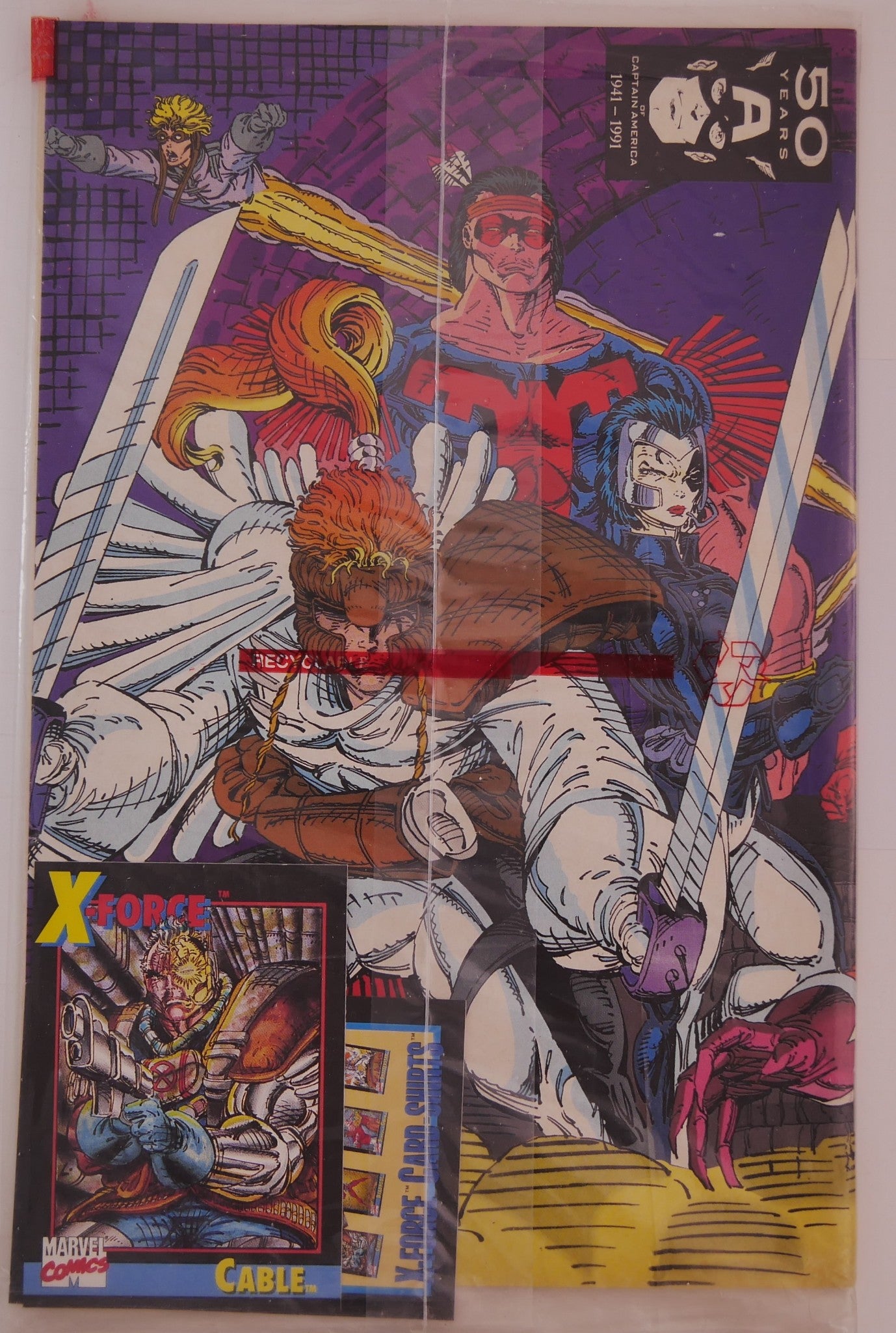X-Force #1 Sealed Polybag Trading Card Marvel 1991 Cable