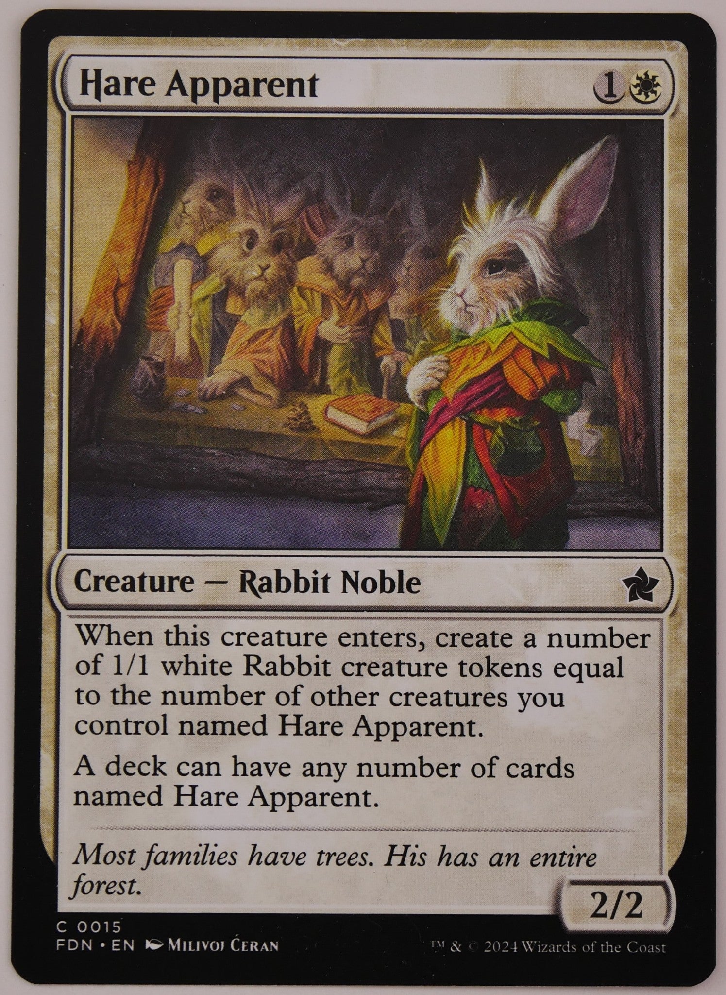 Hare Apparent regular finish MTG card from Foundations FDN 15