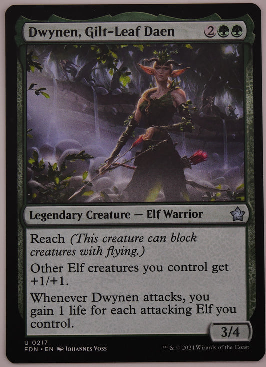 Dwynen Gilt-Leaf Daen FDN 217 MTG Elf Tribal Commander