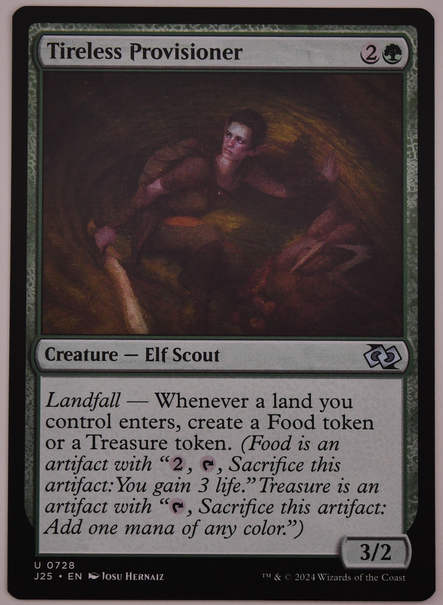 Tireless Provisioner J25 728 MTG Elf Scout landfall creature card