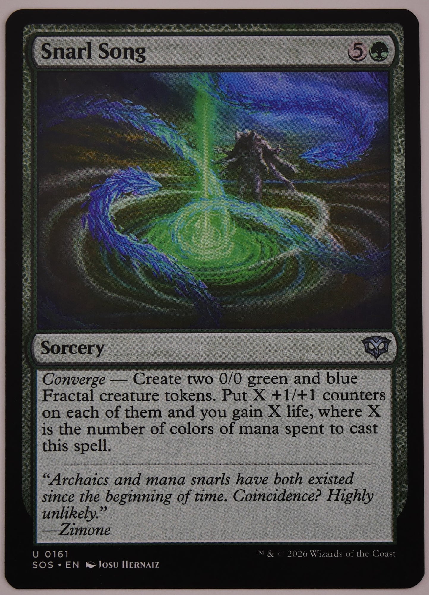 Snarl Song SOS 161 MTG sorcery card with Fractal token creation