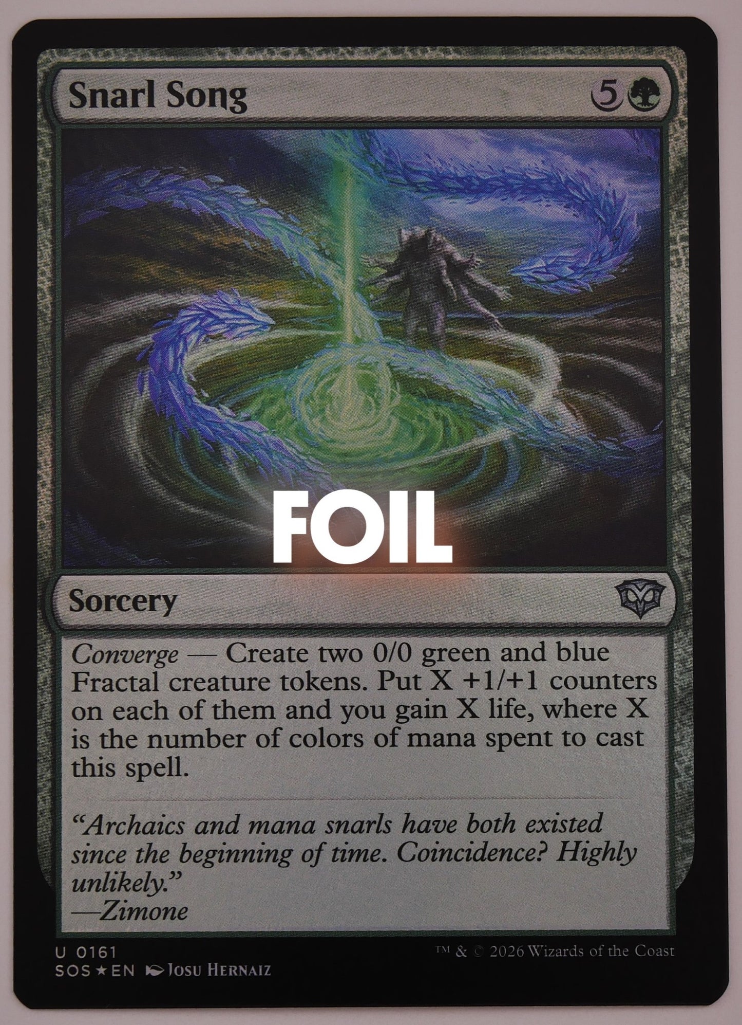Snarl Song Foil SOS 161 MTG sorcery card with Fractal token creation