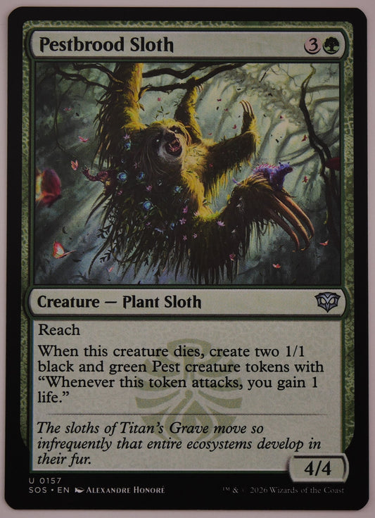 Pestbrood Sloth SOS 0157 regular finish MTG Plant Sloth creature card