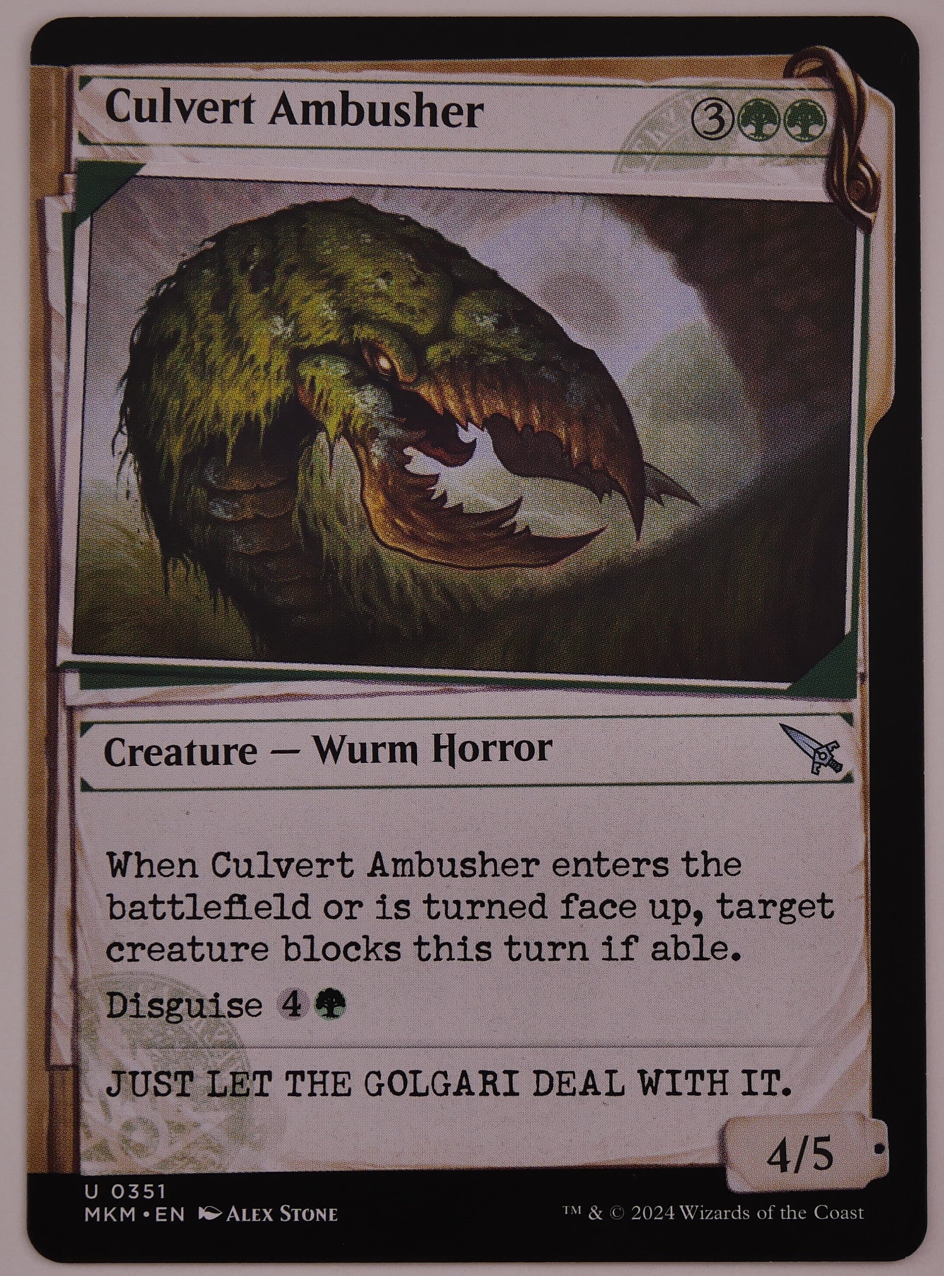Culvert Ambusher Showcase MKM 0351 regular finish MTG Wurm Horror card