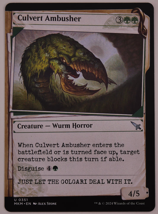 Culvert Ambusher Showcase MKM 0351 regular finish MTG Wurm Horror card