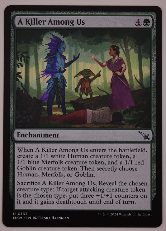 A Killer Among Us MKM 0167 MTG green enchantment card regular finish