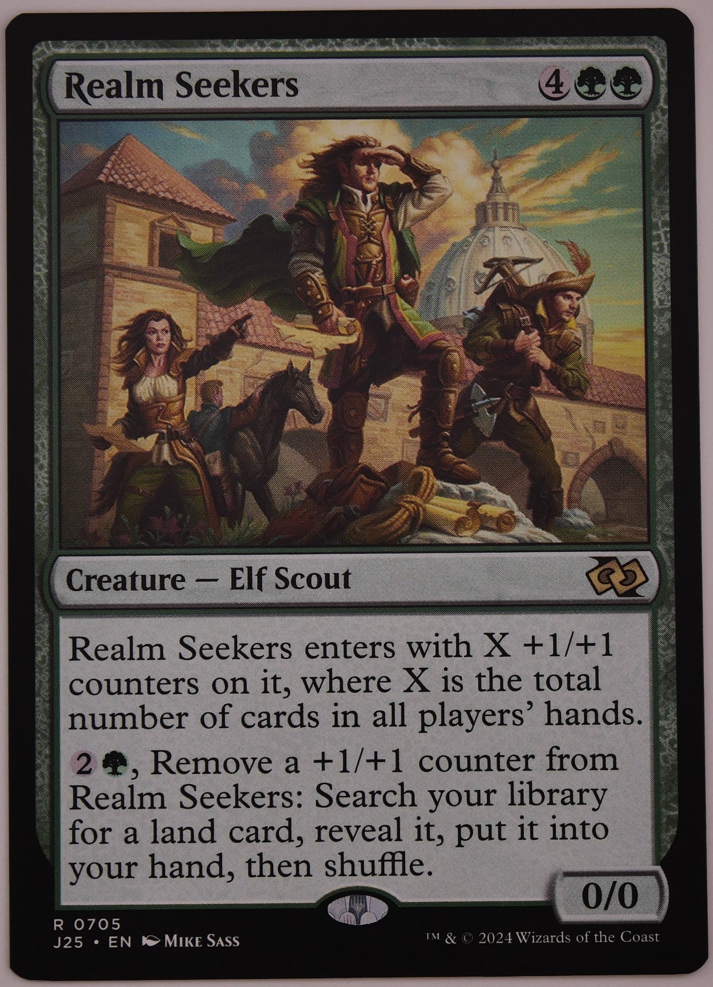 Realm Seekers J25 0705 MTG Elf Scout creature card regular finish