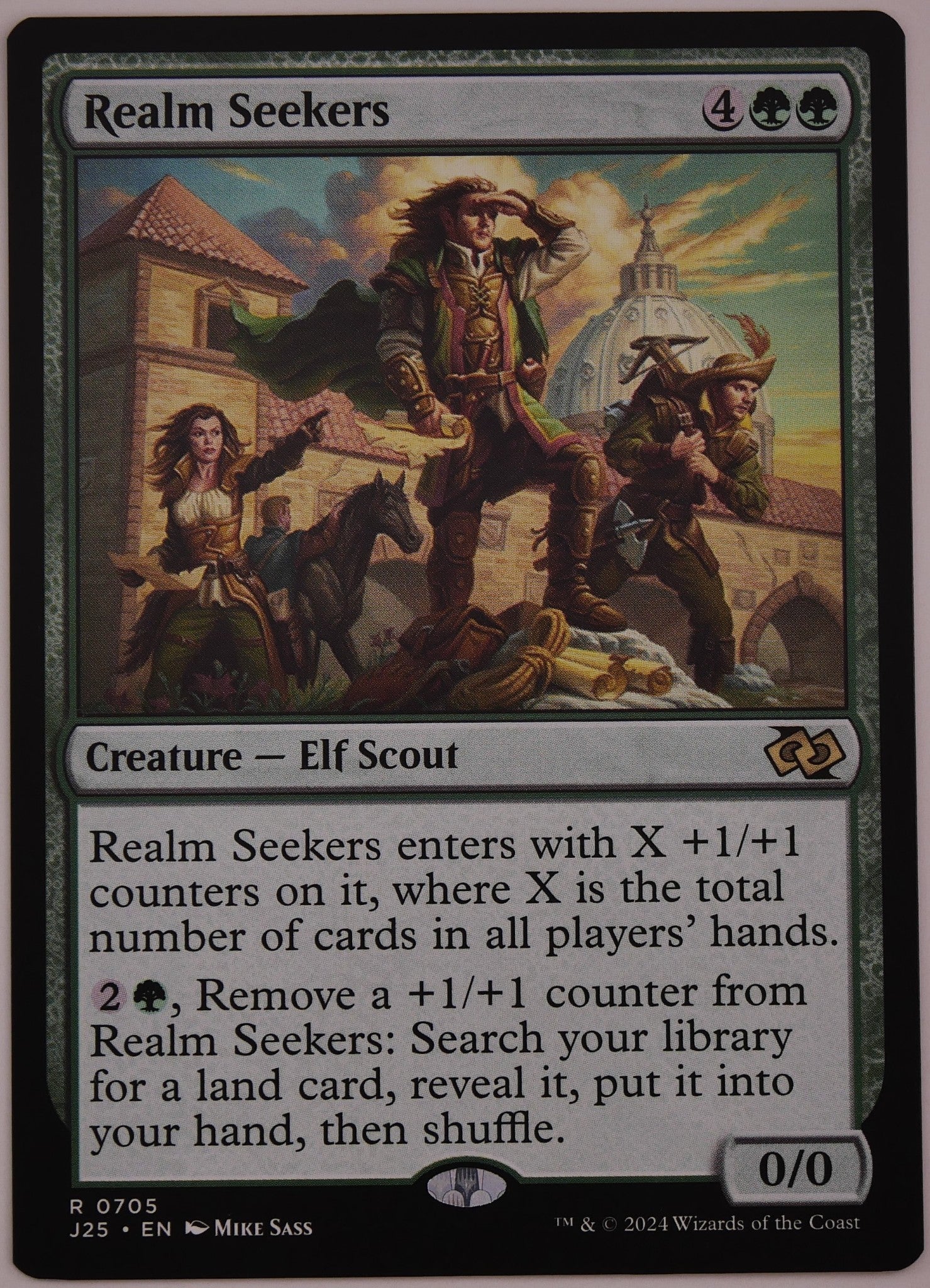 Realm Seekers J25 0705 MTG Elf Scout creature card regular finish