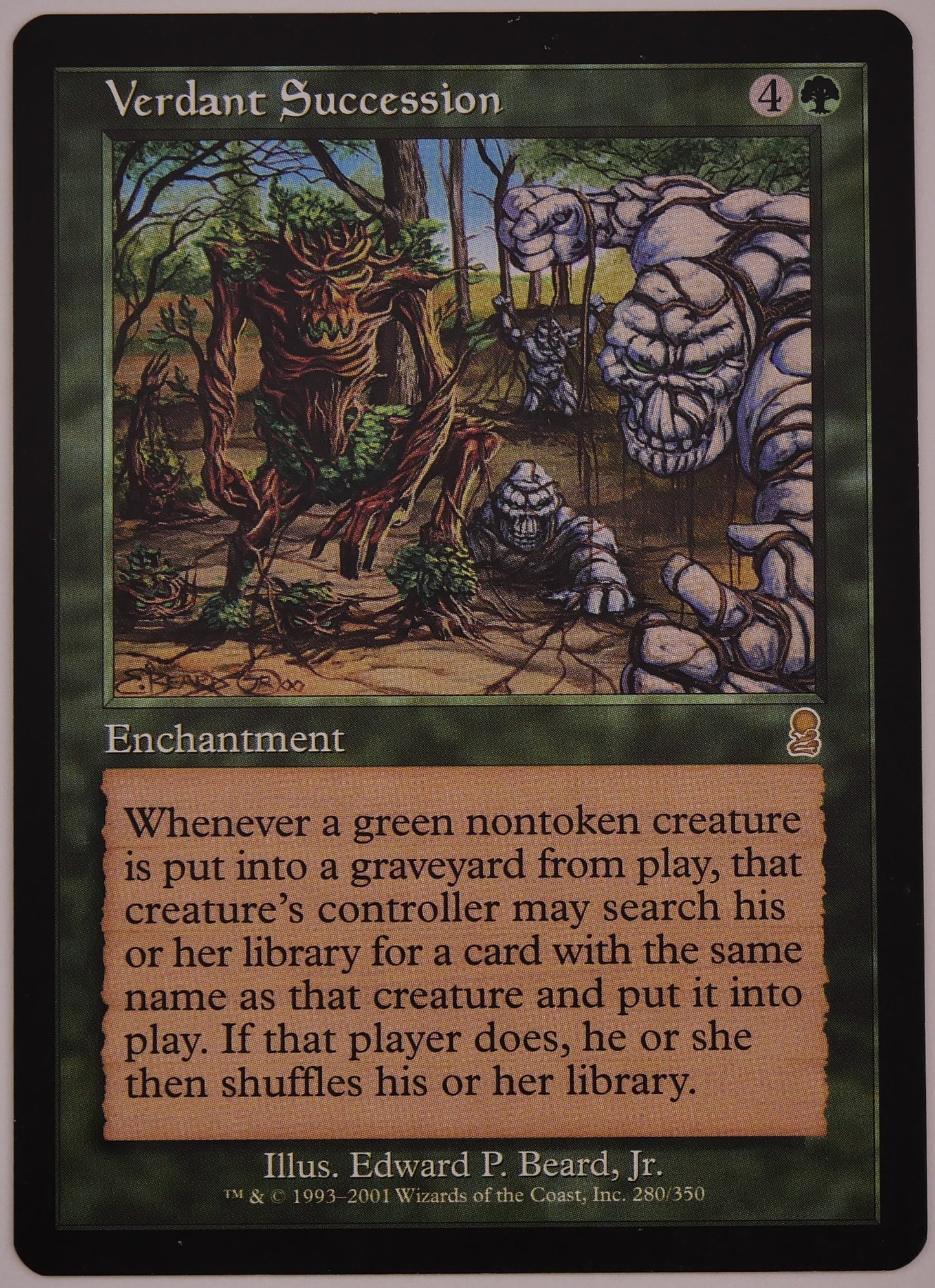 Verdant Succession ODY 280 MTG green enchantment card regular finish from Odyssey