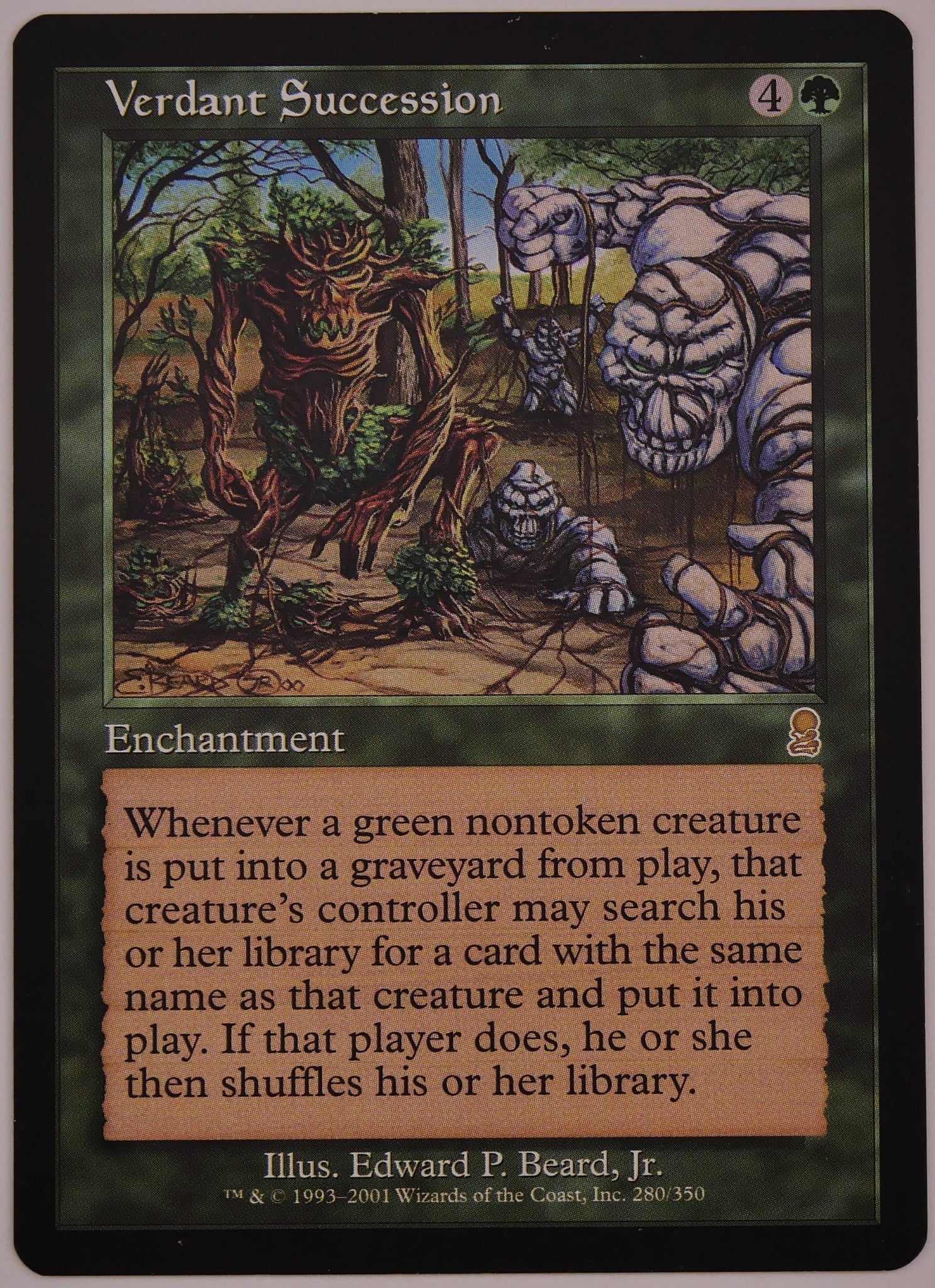 Verdant Succession ODY 280 MTG green enchantment card regular finish from Odyssey
