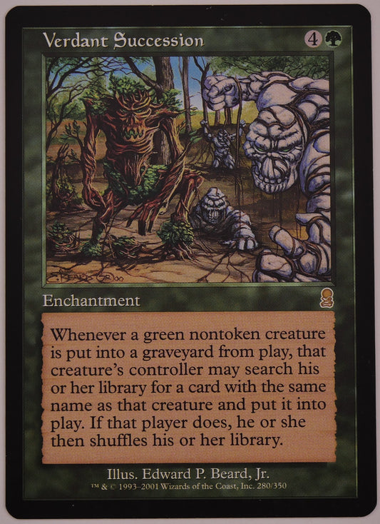 Verdant Succession ODY 280 MTG green enchantment card regular finish from Odyssey