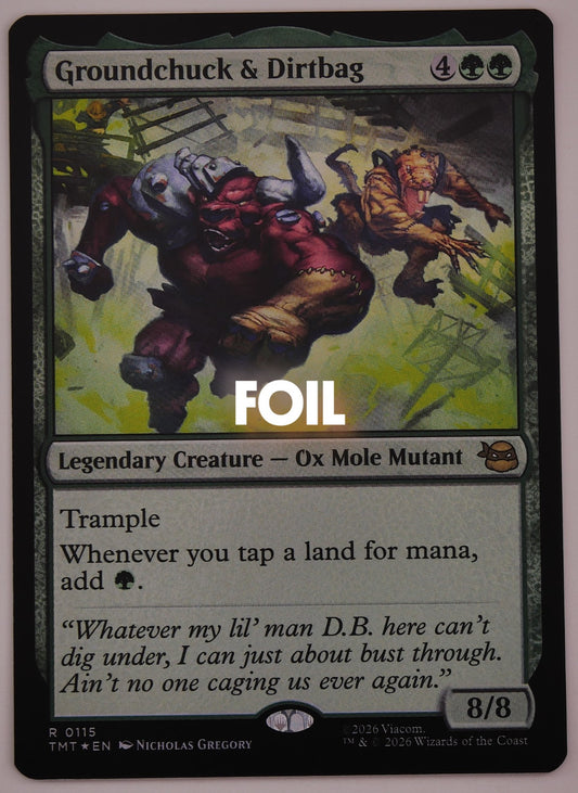 Groundchuck and Dirtbag Foil TMT 0115 MTG legendary Ox Mole Mutant card