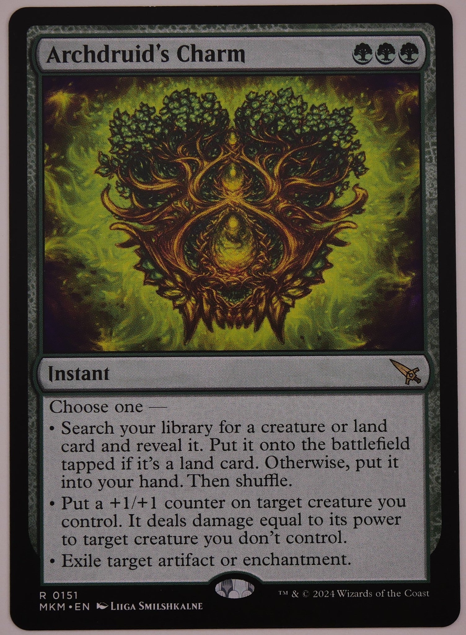Archdruid's Charm MKM 151 regular finish MTG rare instant card