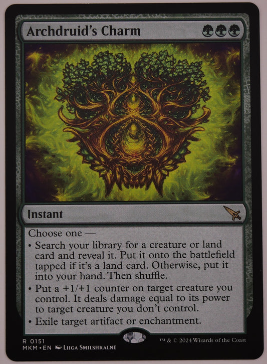 Archdruid's Charm MKM 151 regular finish MTG rare instant card